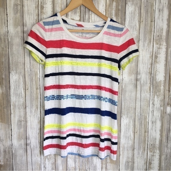 Talbots Tops - Talbots Striped Sequin Tee